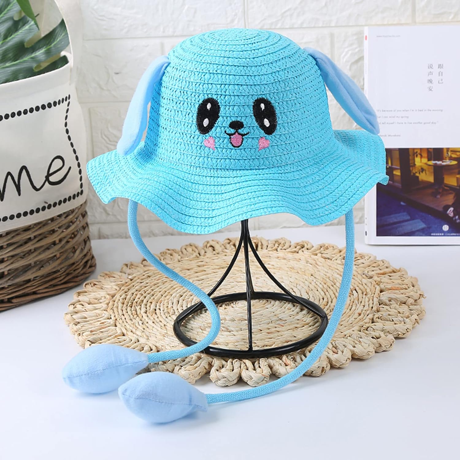 Adjustable Straw Sun Hat for Kids - UPF 50 Protection Against the Sun