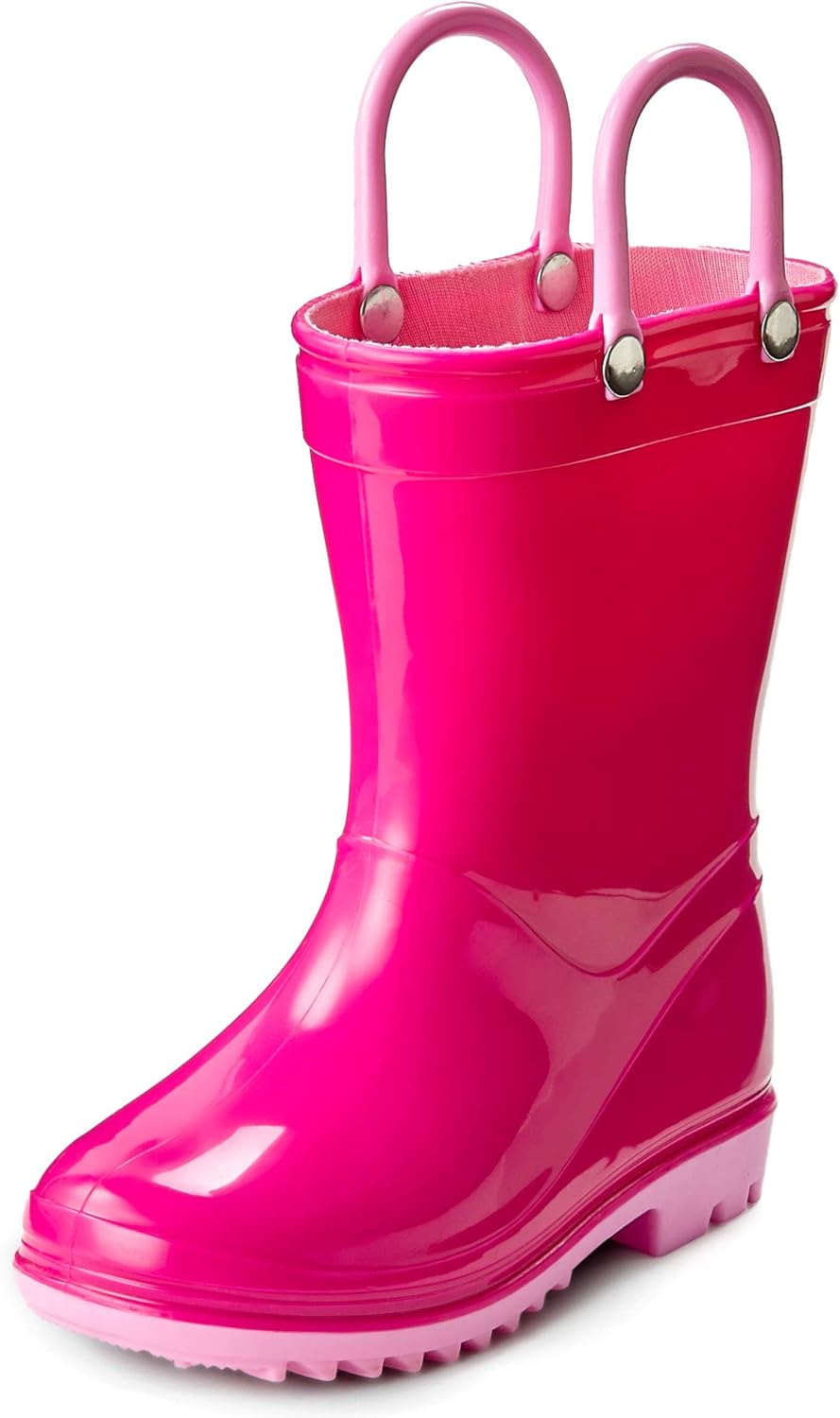 Puddle Play Toddlers Waterproof Rain Boots with Easy-On Handles
