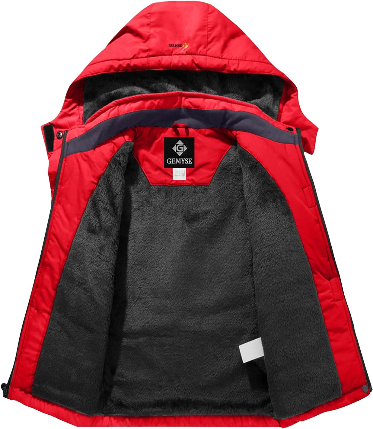 GEMYSE Boys Waterproof Ski Jacket with Hood and Pockets