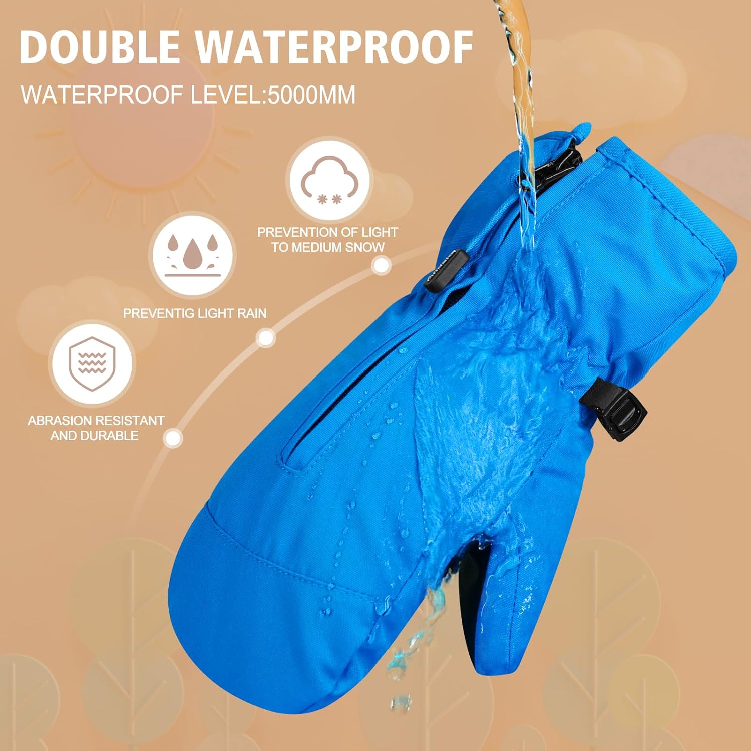Andake Kids Ski mittens gloves