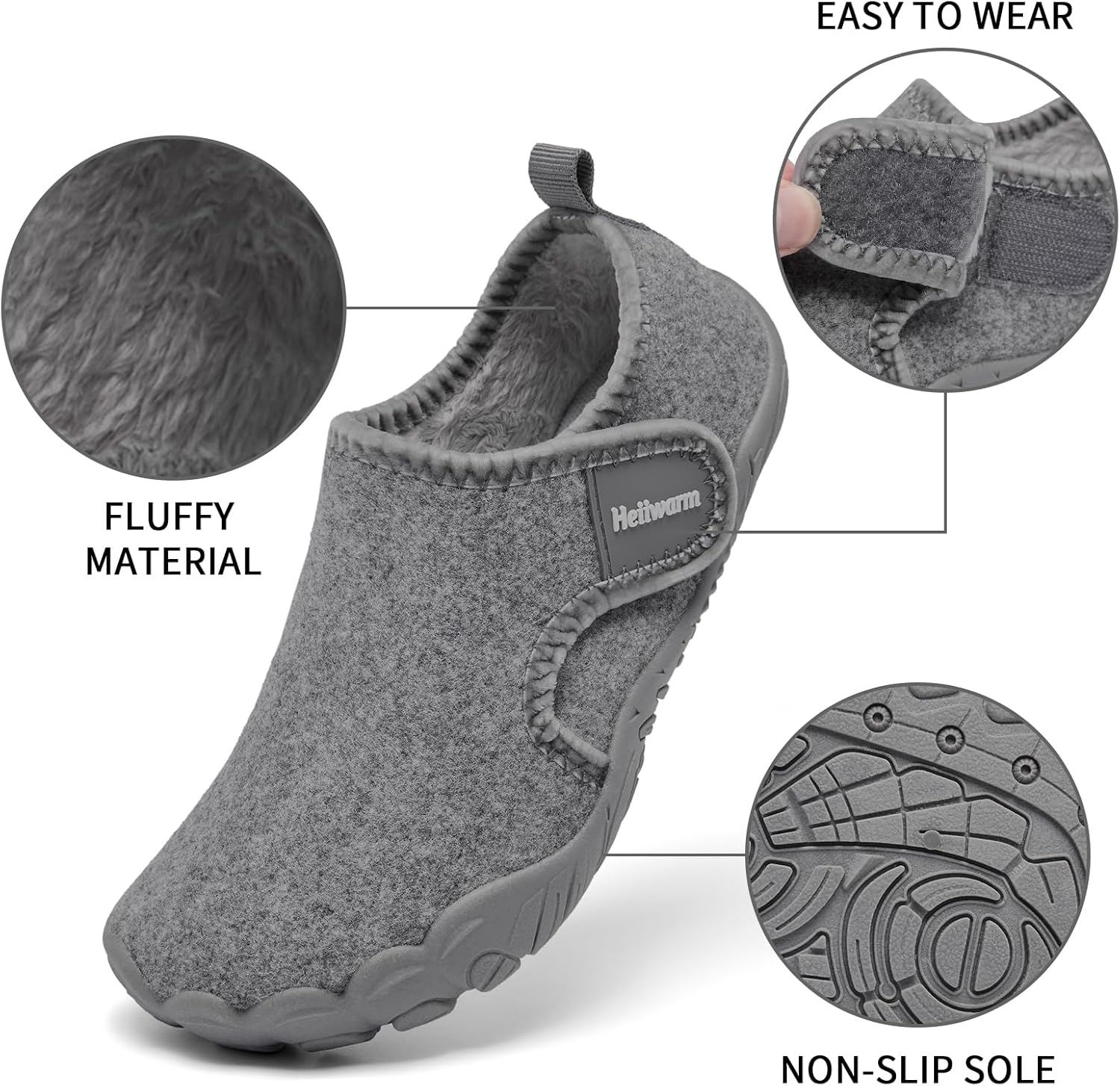 Heiiwarm Kids Winter Slippers Cozy Soft Warm