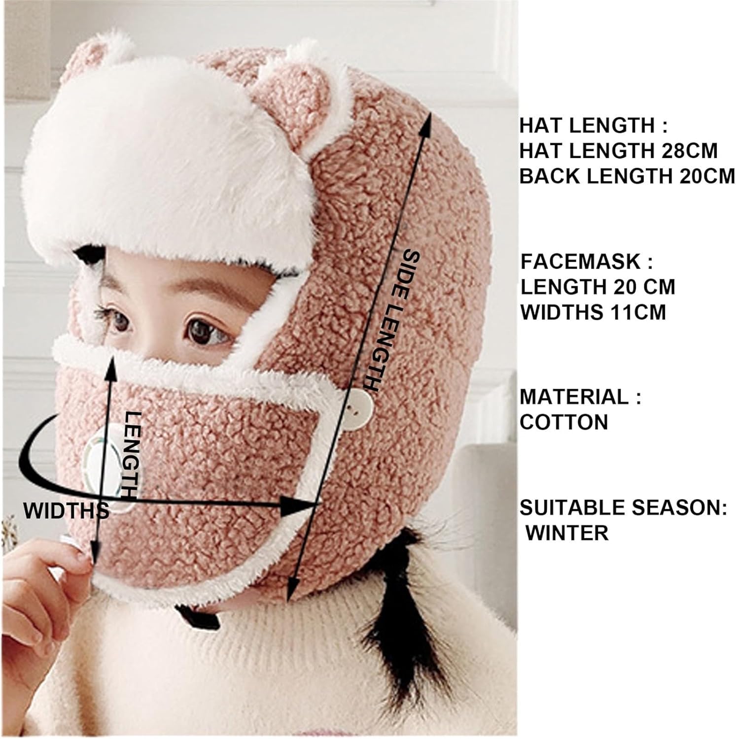 Cuteness Cubes Kids alaclava 3-in-1 Hat Scarf Set