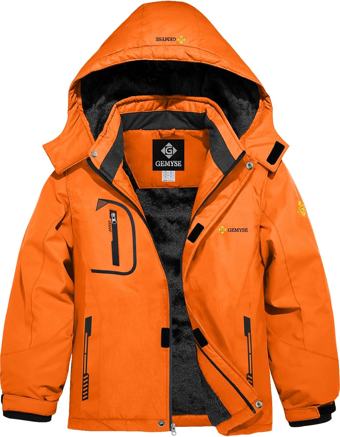 Waterproof Ski Jacket Boys - Fleece Windproof Durable