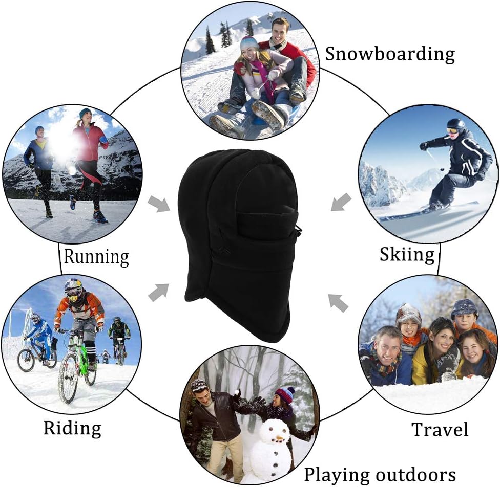 HIG Balaclava Ski Mask 2 Pcs - Windproof Fleece