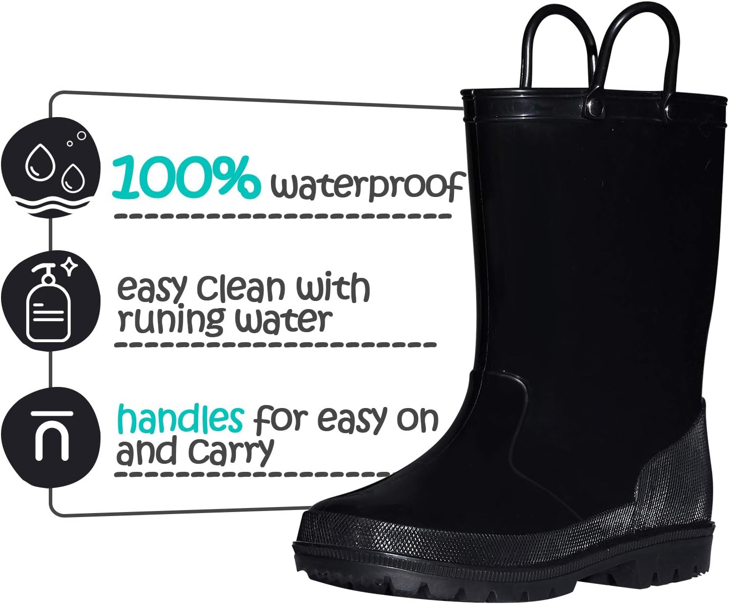 K KomForme Kids Waterproof rain boots for safe outdoor play
