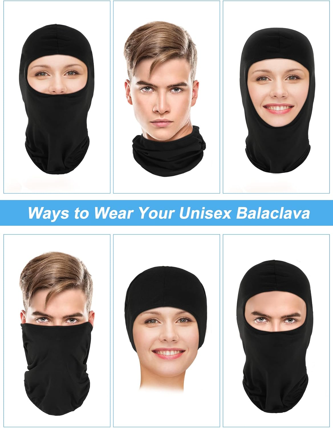 12-Piece Full Face Ski Mask for Men and Women UV Protection