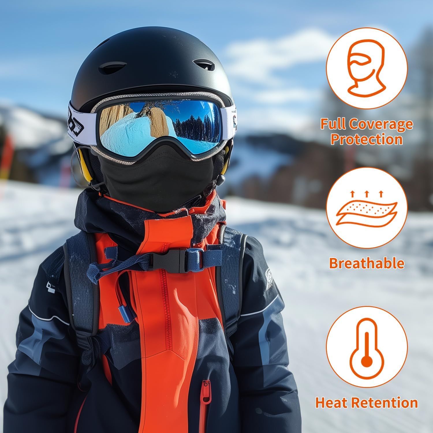 Robust Windproof Face Mask for Kids - Stay Safe in the Snow