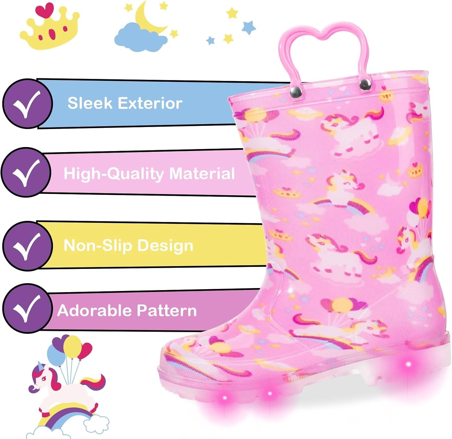BrightEYES Toddler Kids Rain Boots