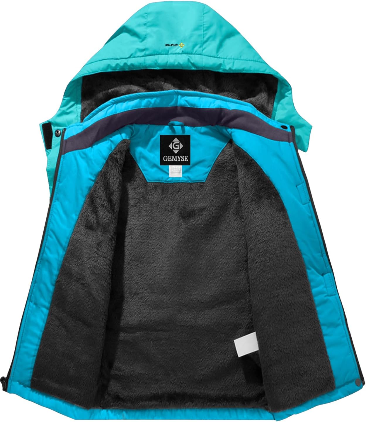 GEMYSE Boys Waterproof Ski Snow Jacket with Hooded Fleece
