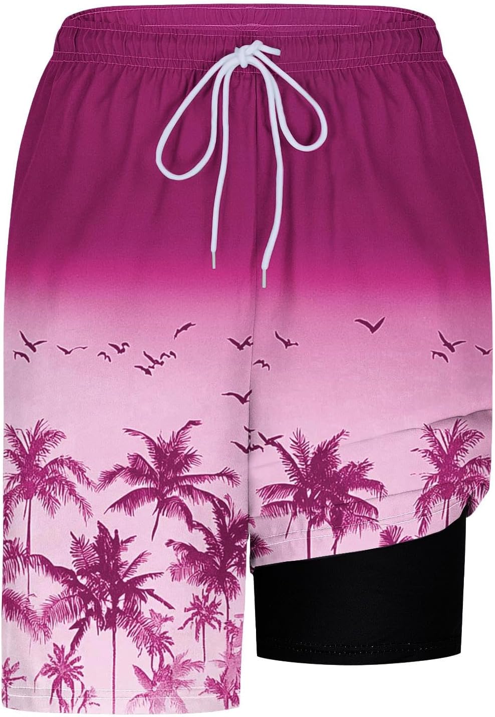 Mens Hawaiian Print Board Shorts