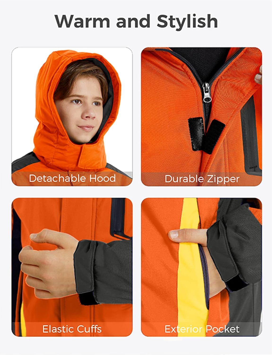 Wantdo Boys Waterproof Winter Ski Jacket