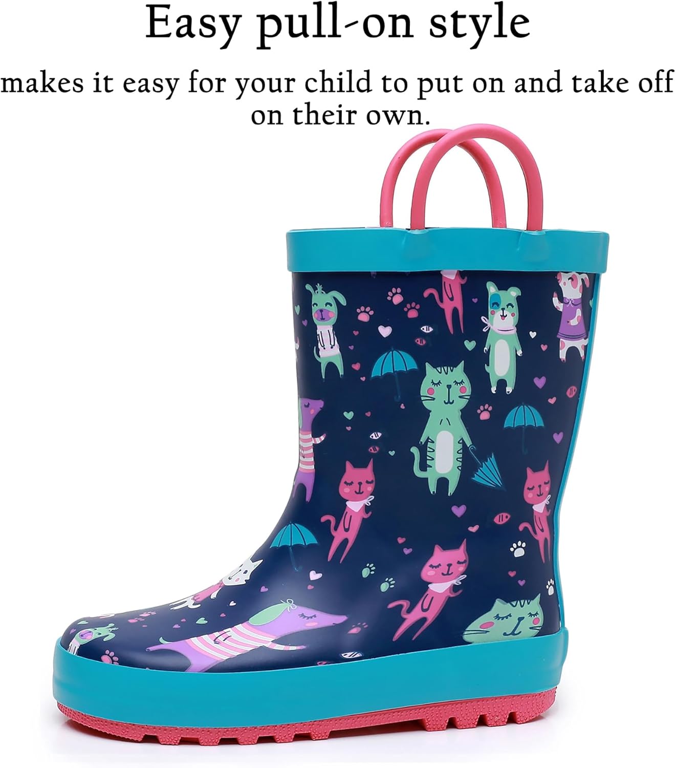 LANCDON Toddler Rain Boots for BoysGirls Waterproof Durable