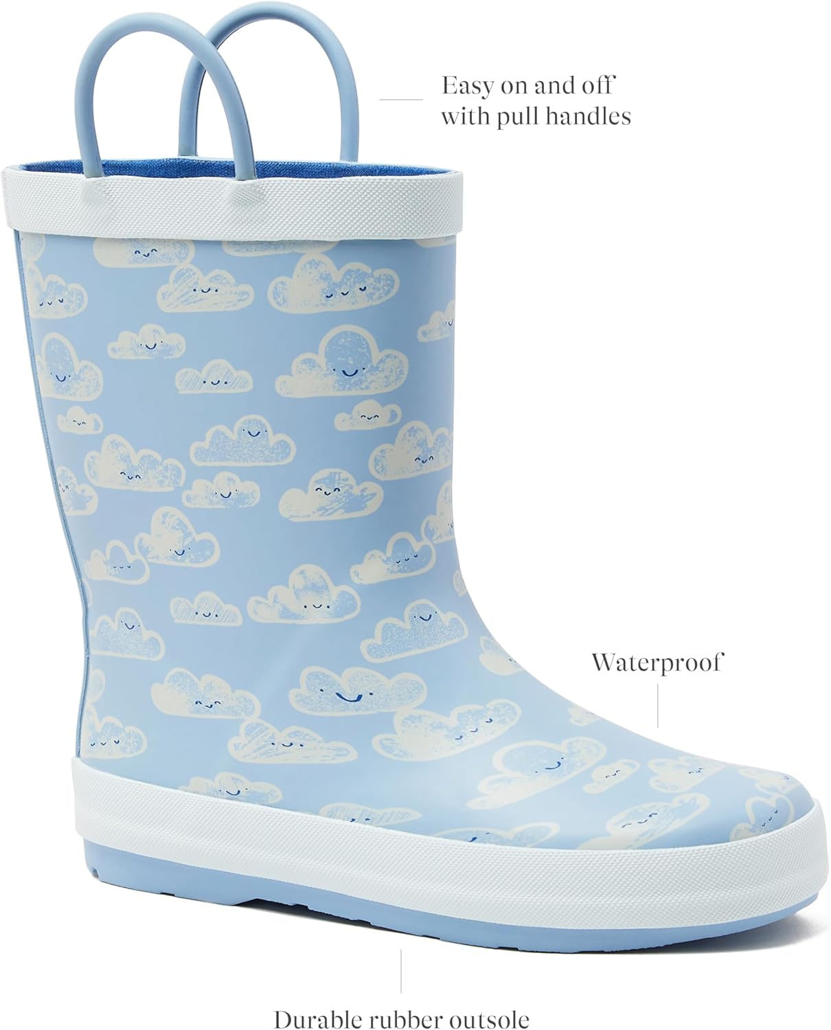 Lands End Boys and Girls Waterproof Rain Boots for Kids