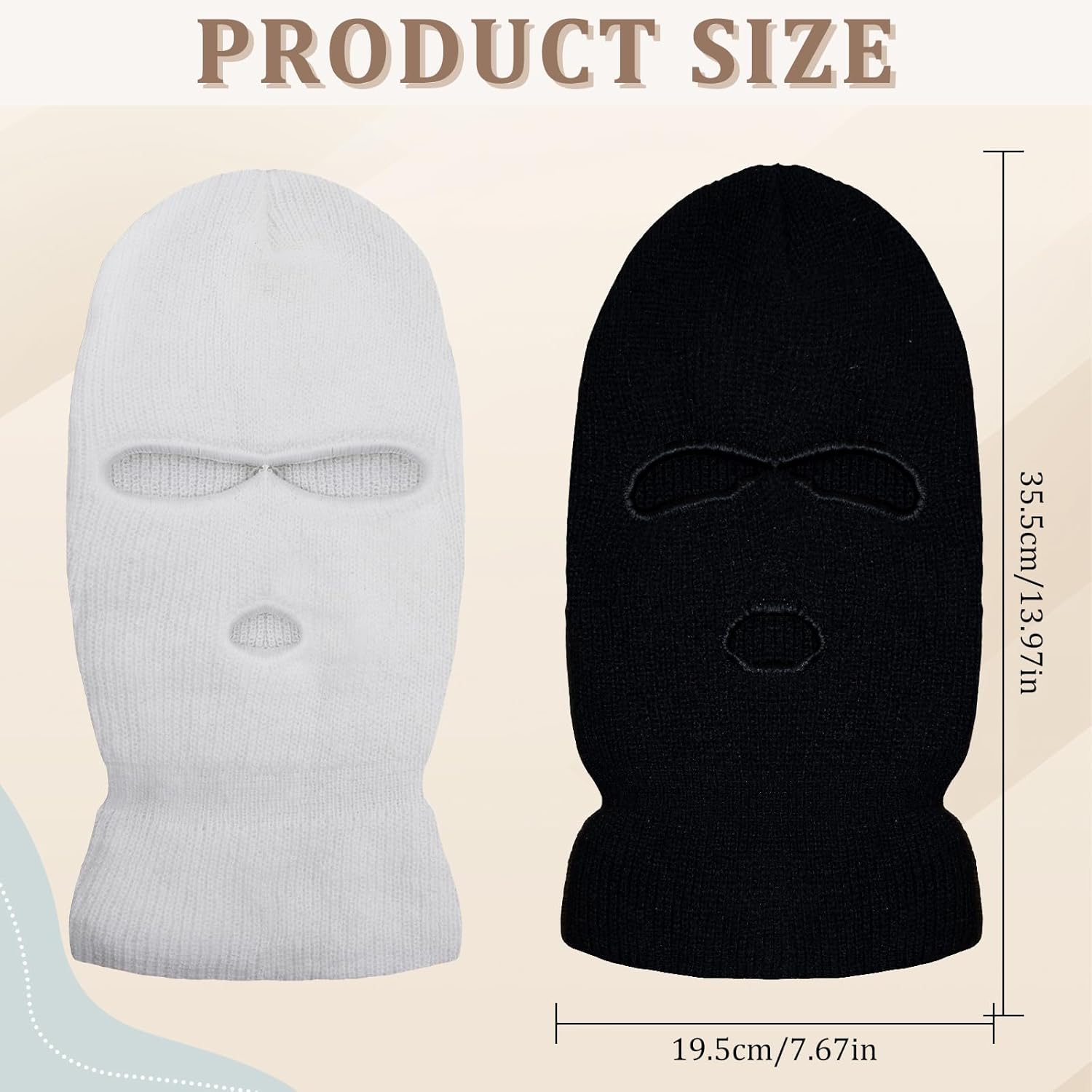 Warm Fashionable 2-Piece Ski Mask Set - Mens Womens Balaclava for Skiing Cycling