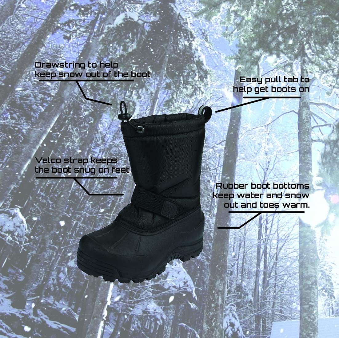 Frosty Kids Winter Boots Mitten Set Warm Waterproof Perfect for Snow Ice