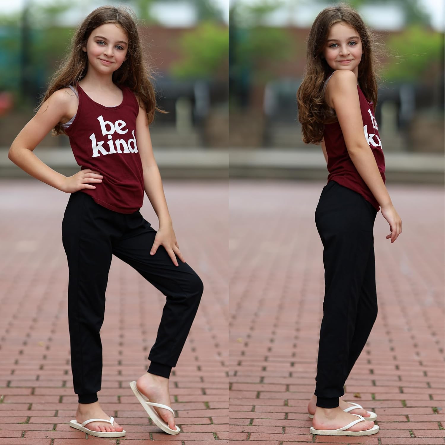 Big Elephant Girls High-Waisted Joggers with Pockets 3-Pack