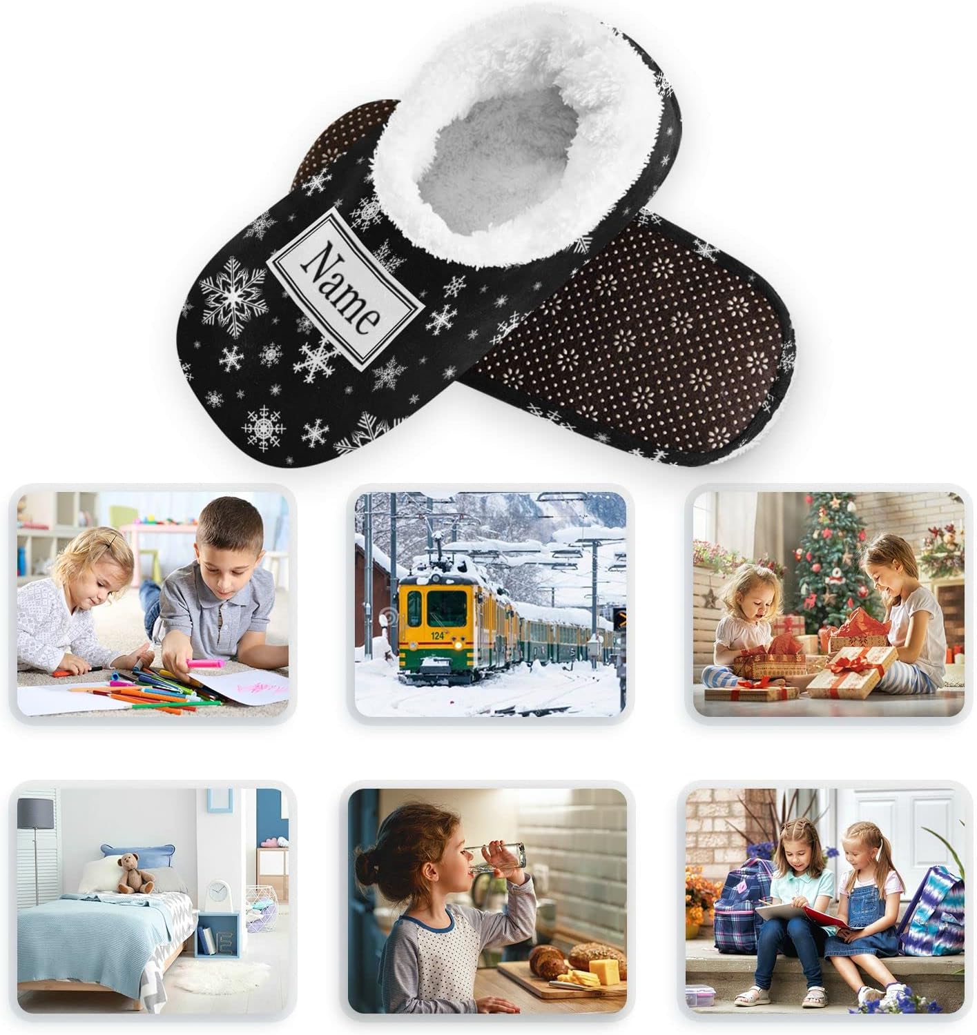 Personalized Christmas Slippers for Kids Warm Fuzzy and Functional