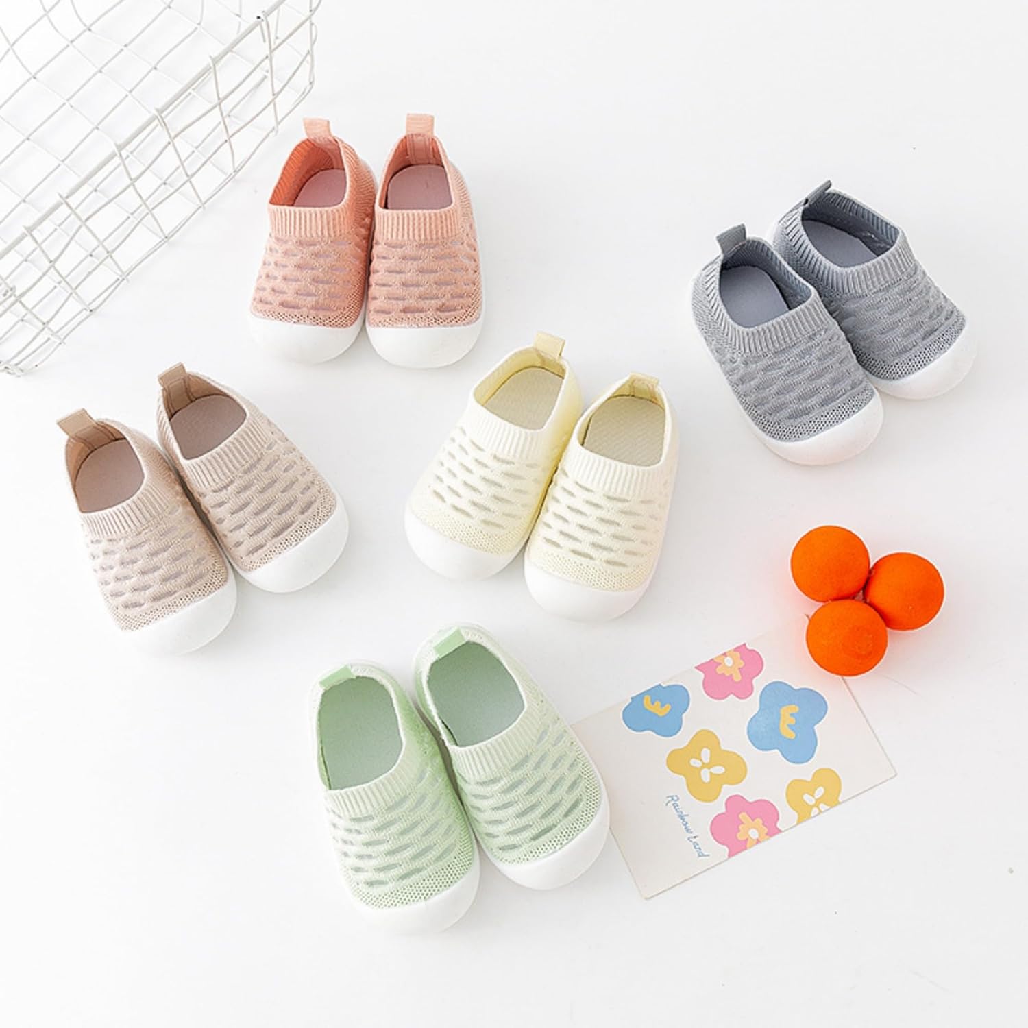 Baby Toddler Non-Slip Slippers 6-24 Months 2 Pairs