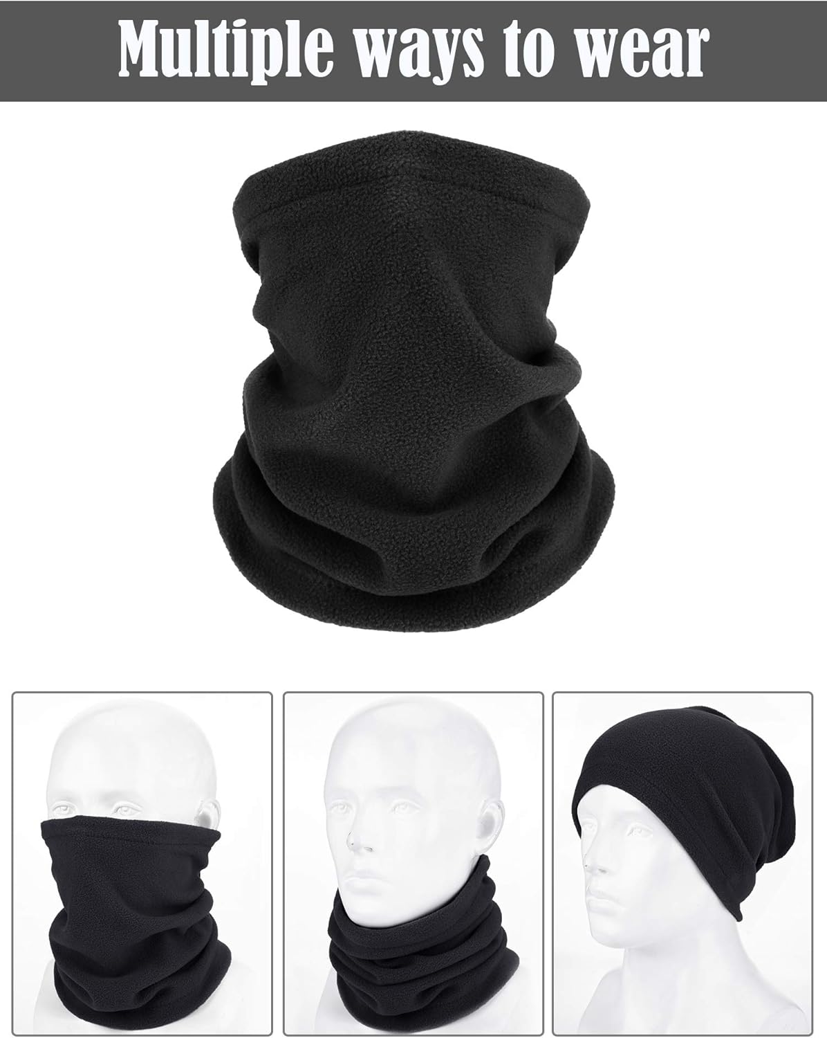 4 Winter Neck Gaiters Fleece Face Coverings