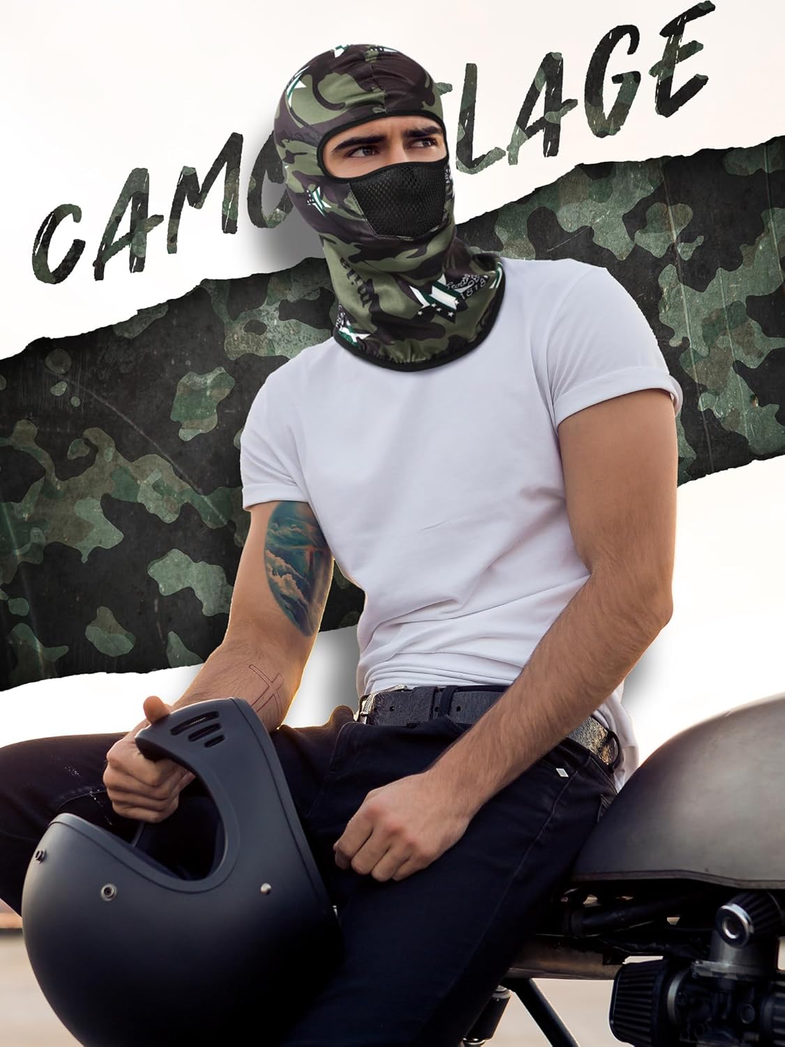 SATINIOR 9-Piece Camouflage Ski Mask Set