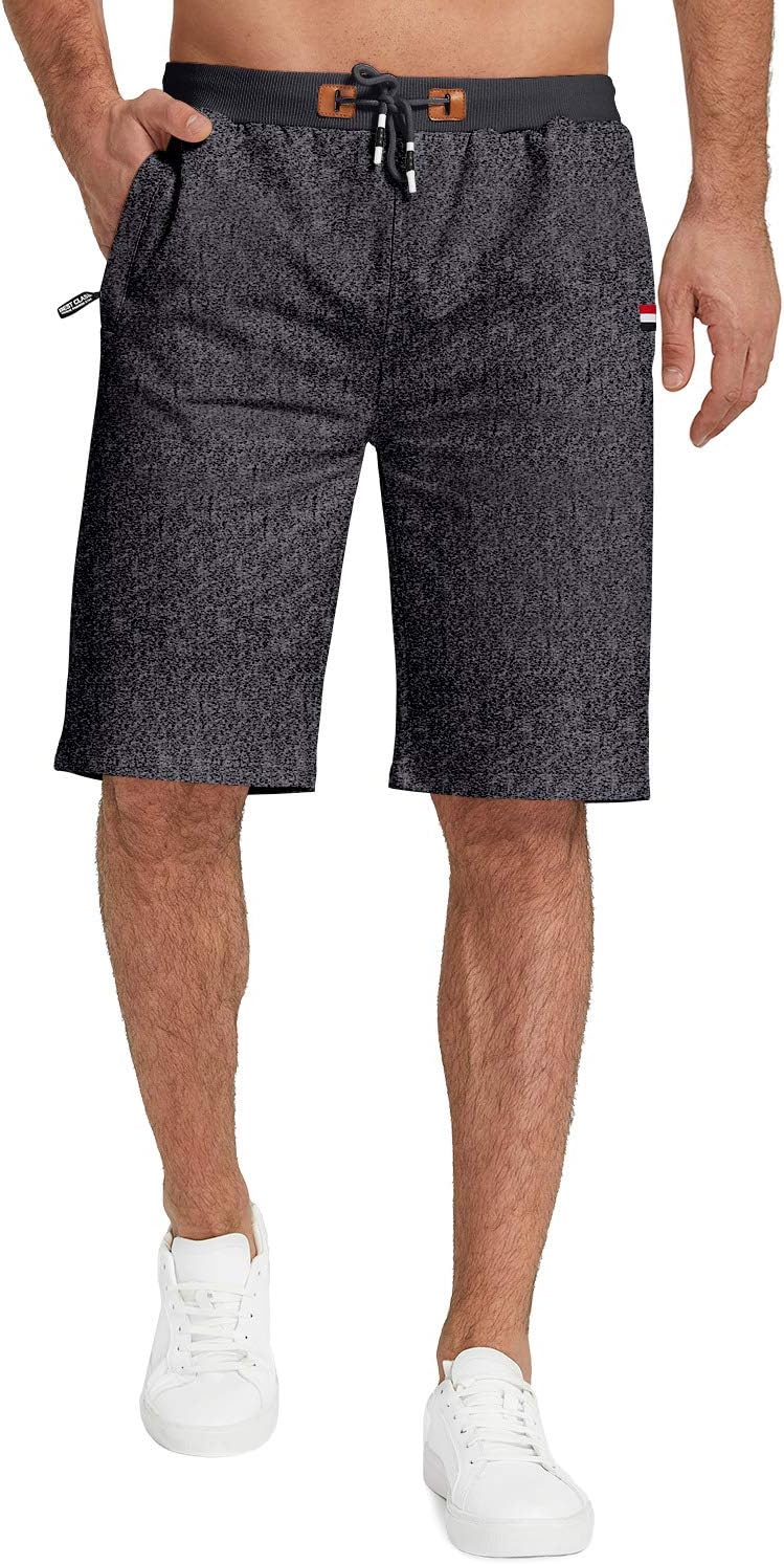 KUYIGO Mens Casual Drawstring Zipper Pockets Shorts