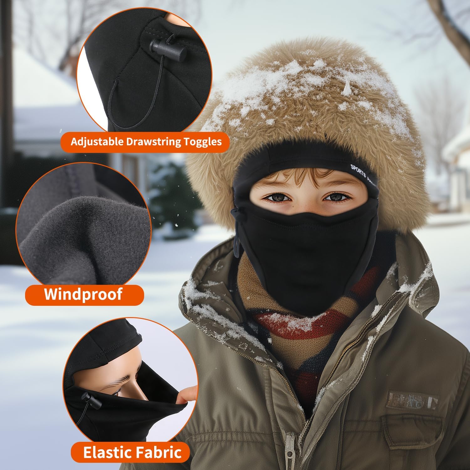 Robust Windproof Face Mask for Kids - Stay Safe in the Snow