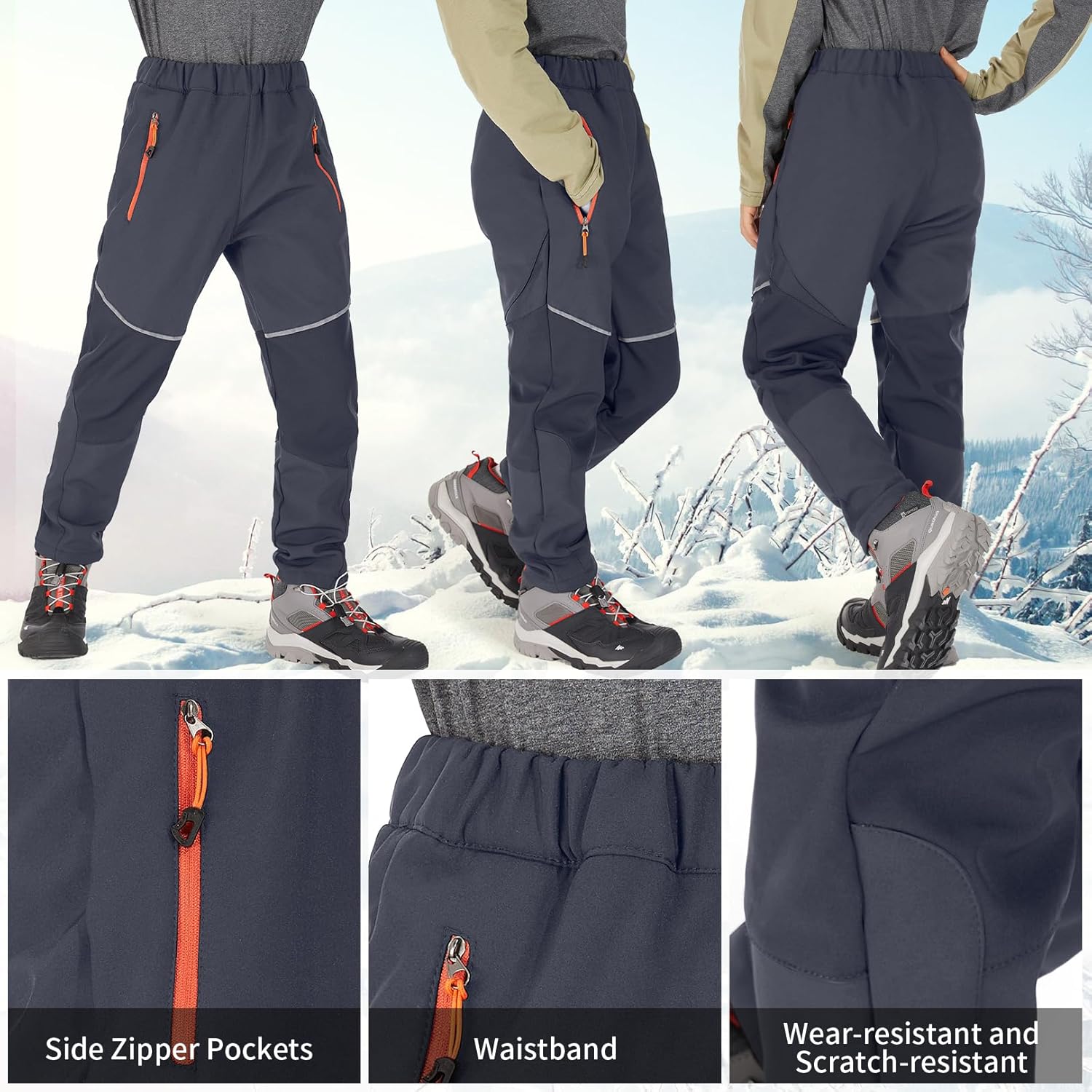 Toomett Boys Snow Cargo Pants for Hiking and Skiing