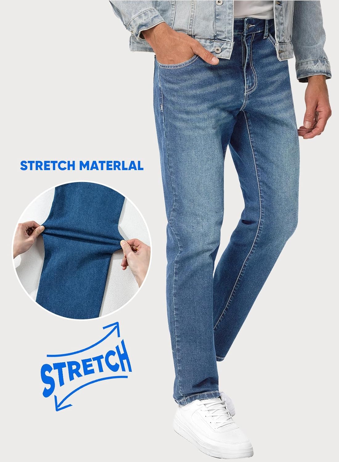 JMIERR Mens Classic Stretch Denim Pants