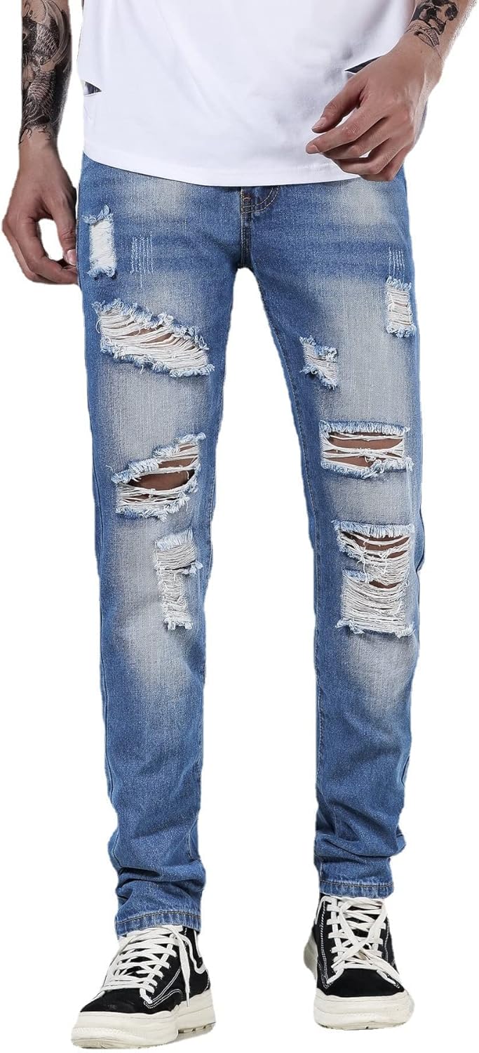 Liuhond Mens Ripped Distressed Washed Denim Jeans