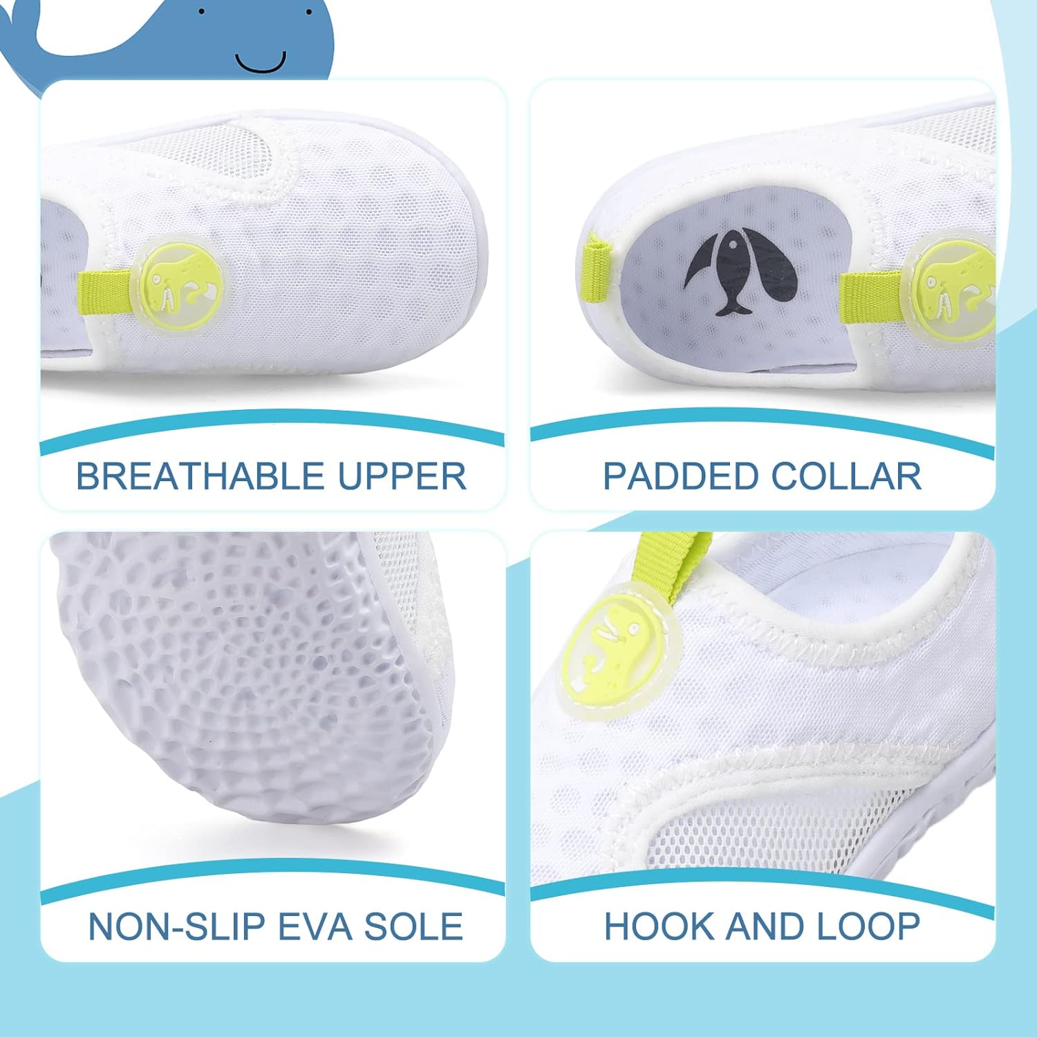 ShopUAL Barefoot Kids Water Shoes Quick-Dry Non-Slip