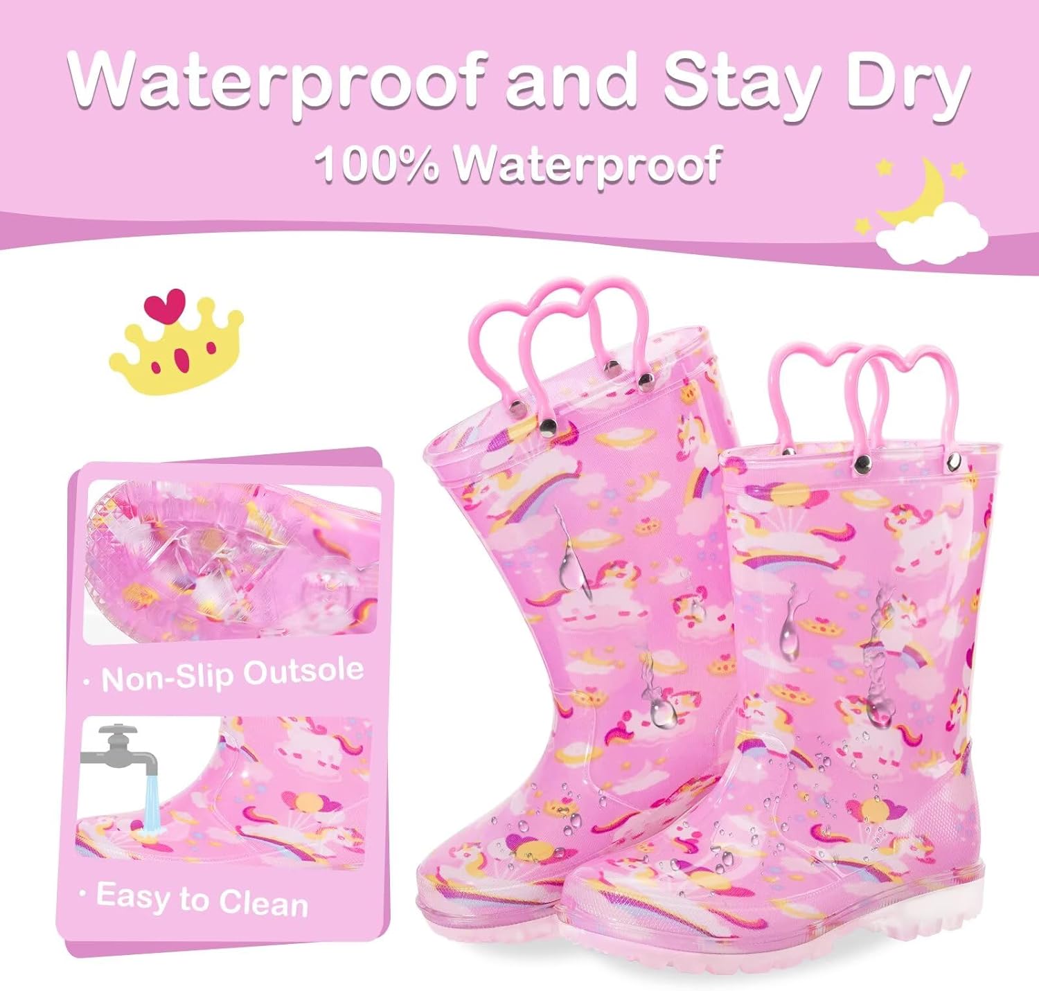 BrightEYES Toddler Kids Rain Boots