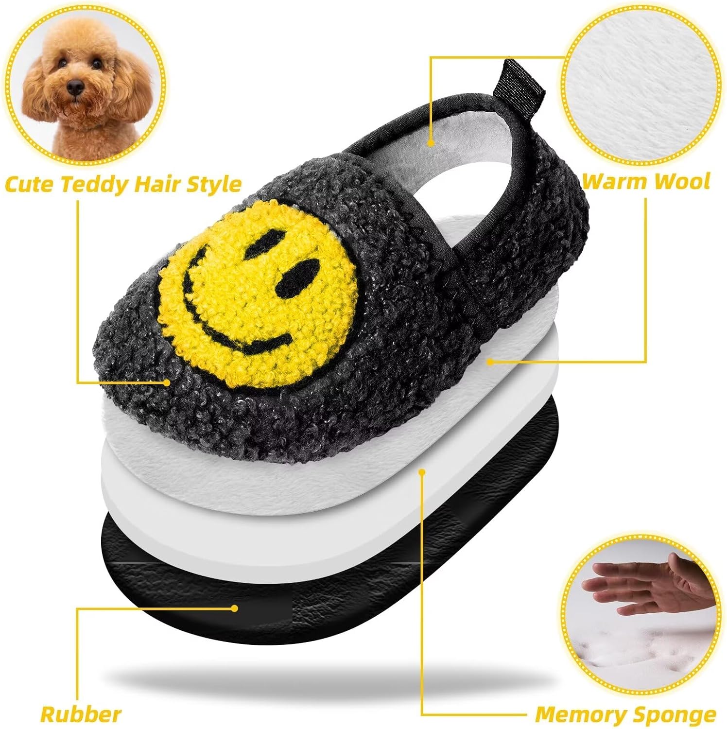 KEYUSHOP Smile Face Slippers for Kids