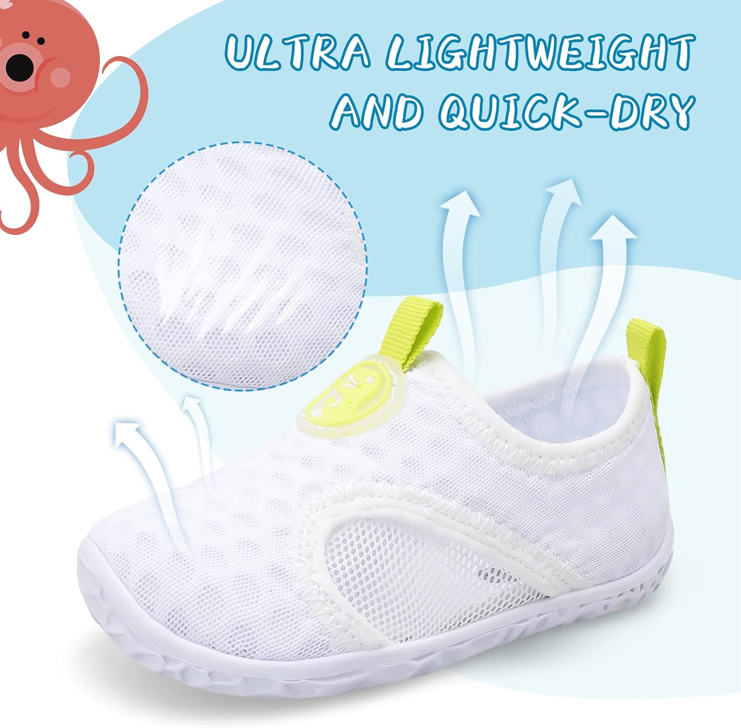 ShopUAL Barefoot Kids Water Shoes Quick-Dry Non-Slip