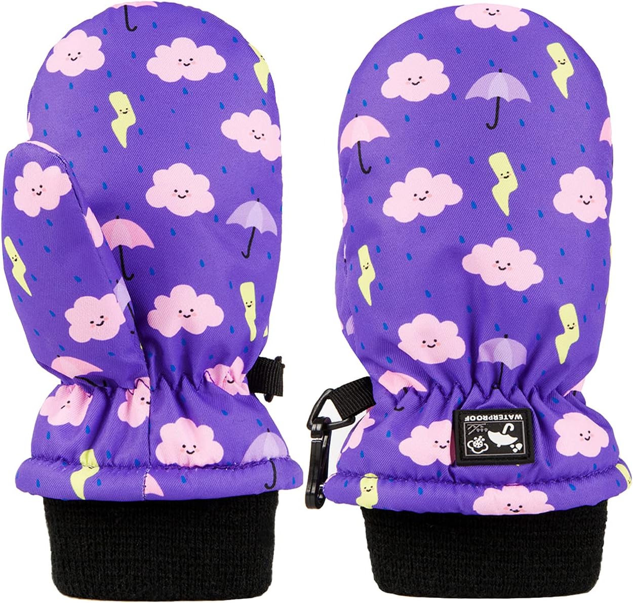 HIGHCAMP Toddler Winter Snow Mittens Waterproof for Kids