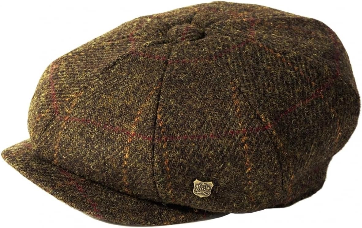 Failsworth Millinery Carloway Harris Tweed Baker Boy Cap - Mocha