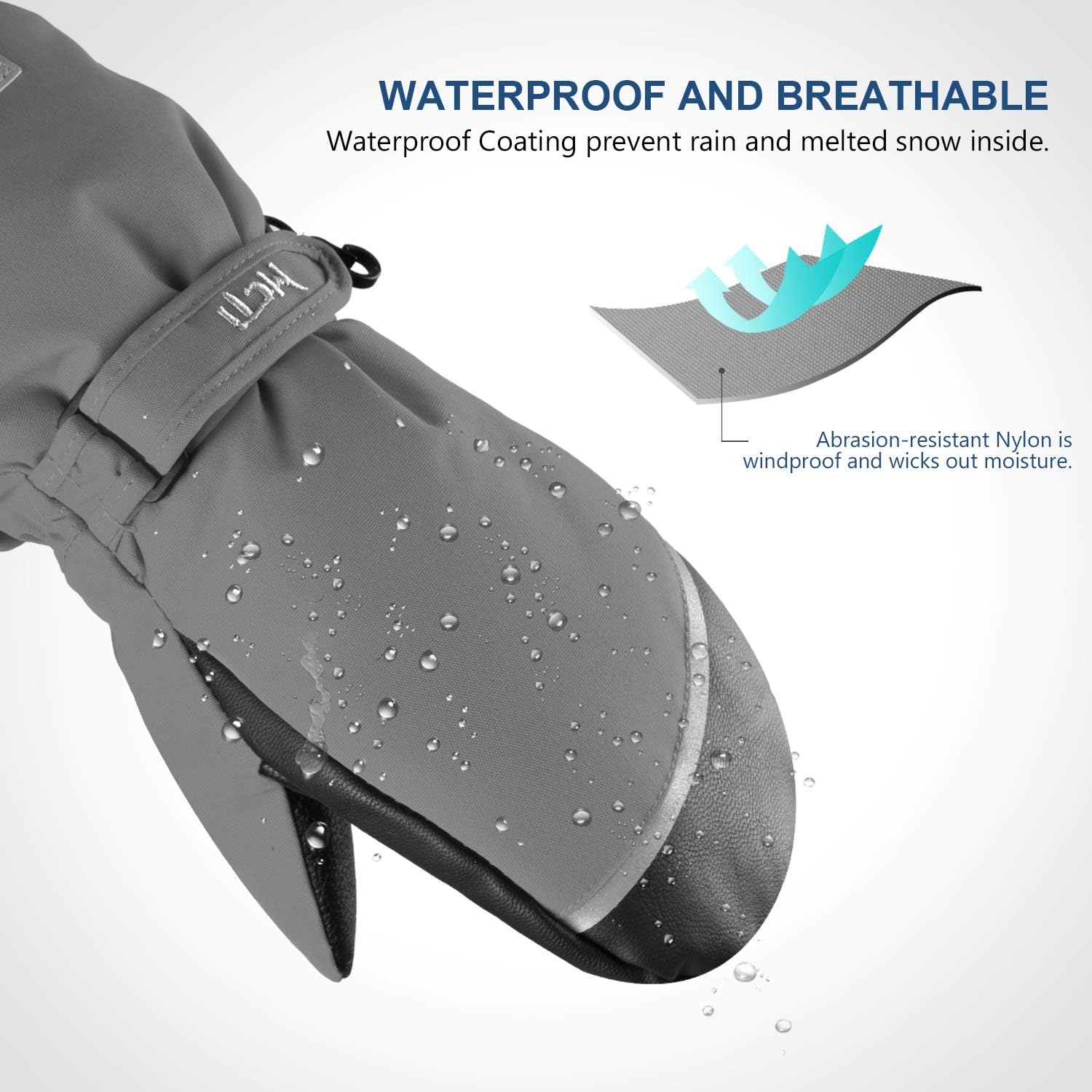 MCTi Kids Mittens Waterproof winter gloves for skiing snowboarding and more
