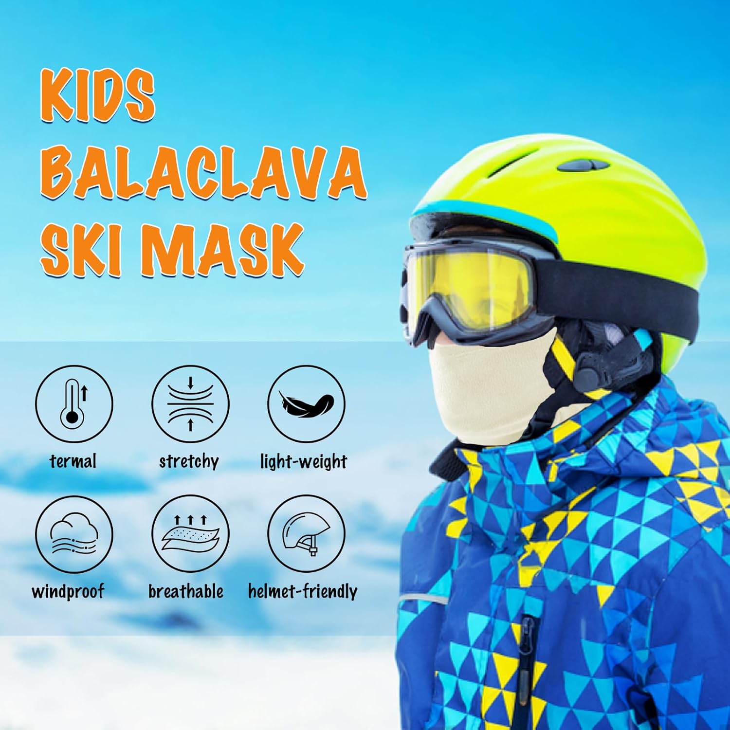 Kids Balaclava Ski Mask Thermal Lightweight Windproof Face Mask for Winter
