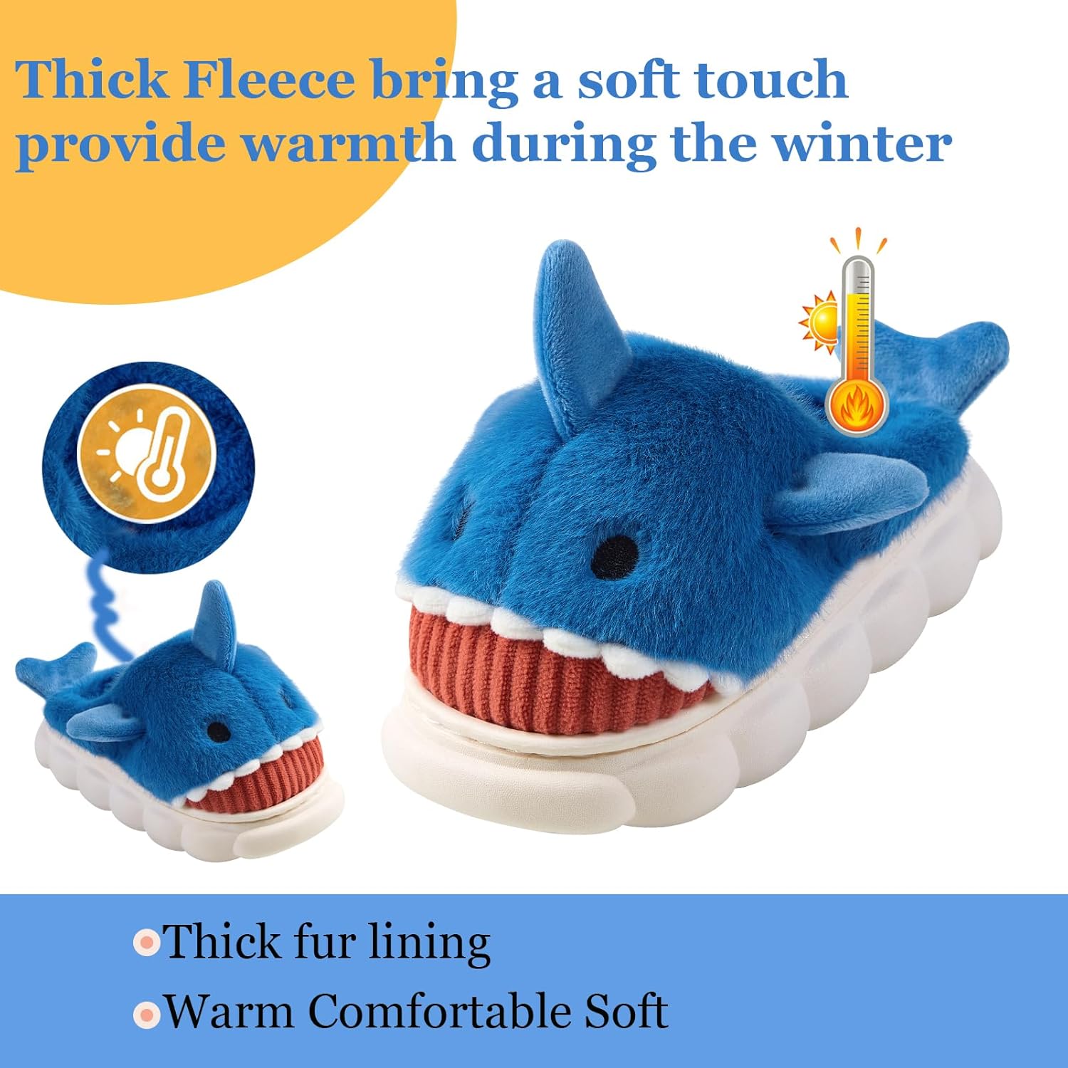 Fiedaz Shark Slippers for Kids Cute and Non-Slip