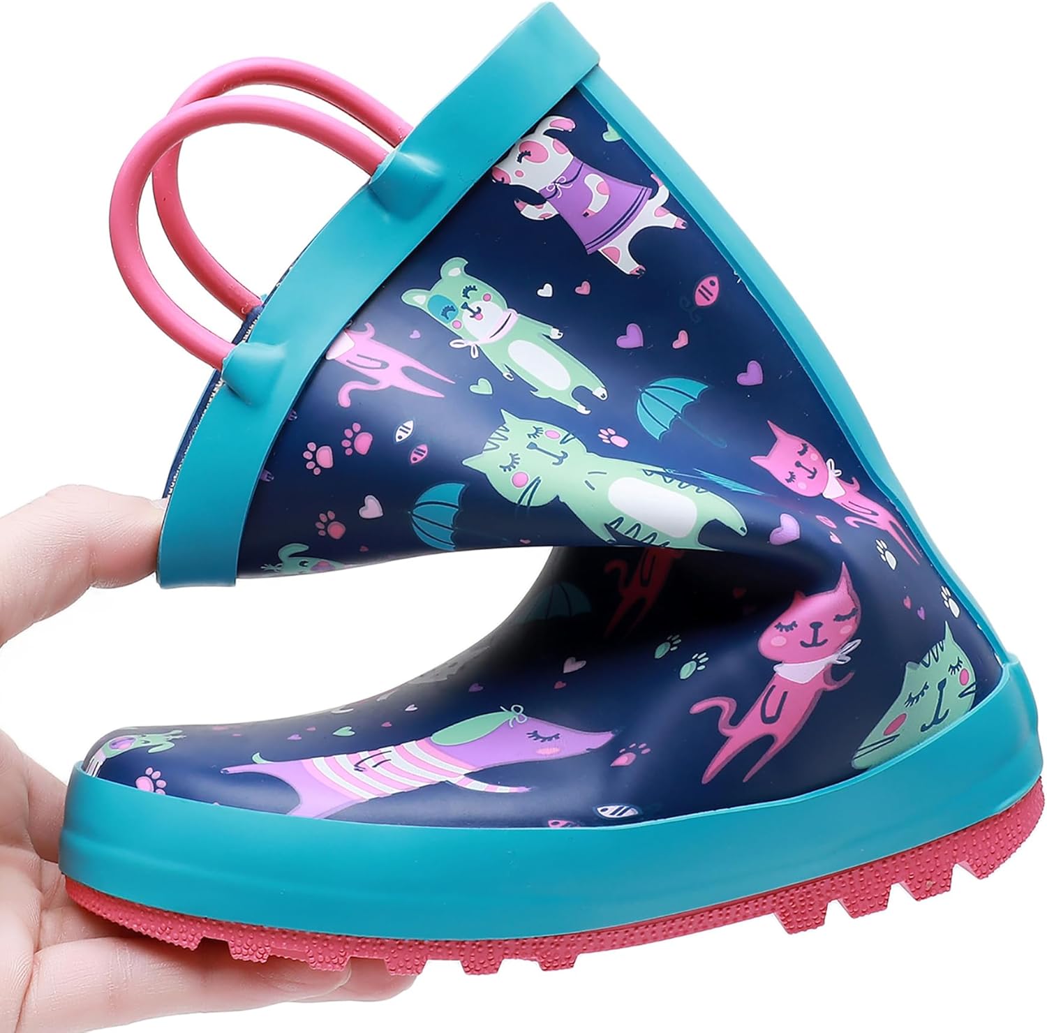 LANCDON Toddler Rain Boots for BoysGirls Waterproof Durable