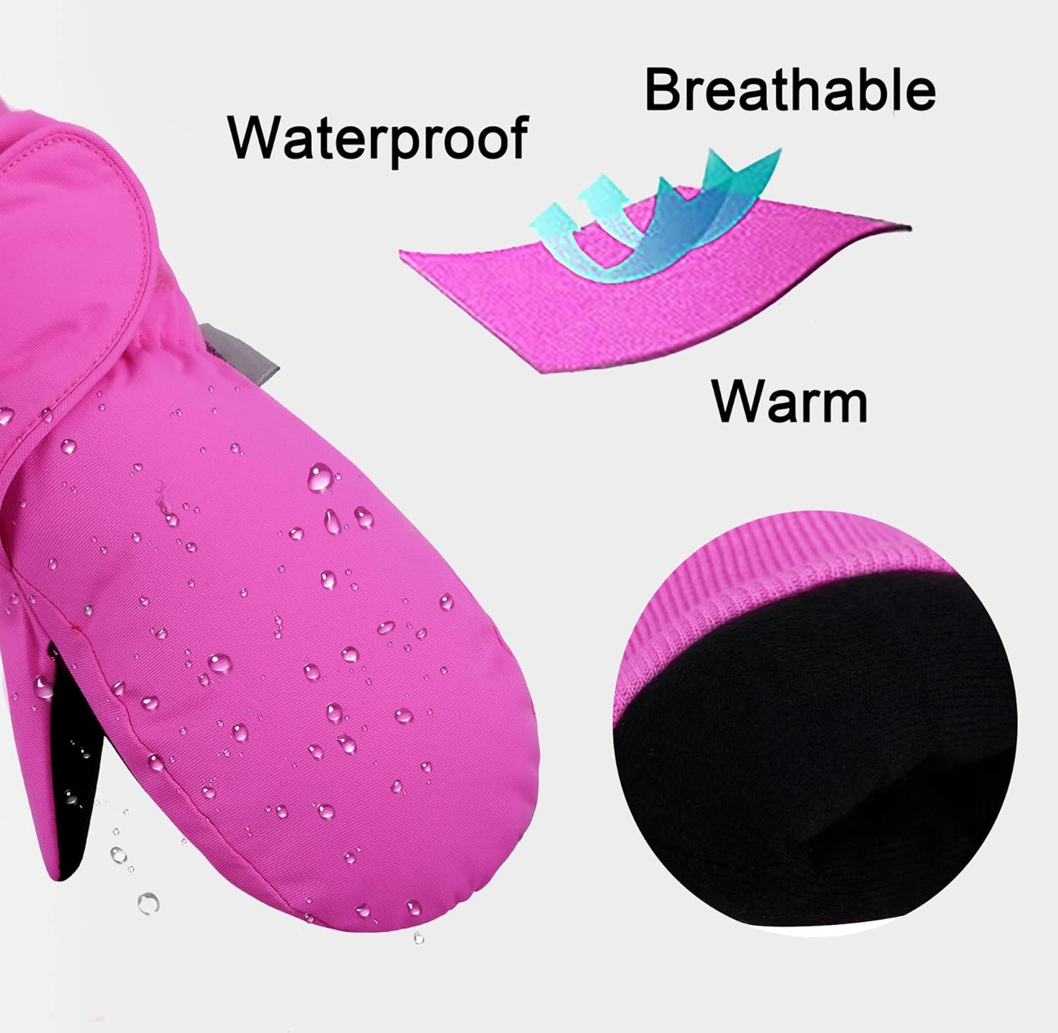 SimpliKids Childrens Snow Gloves Ski Gloves