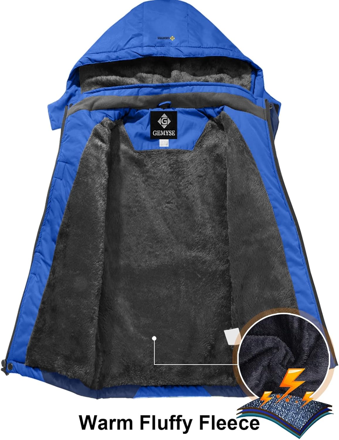 GEMYSE Boys Waterproof Ski Jacket with Fleece Liner