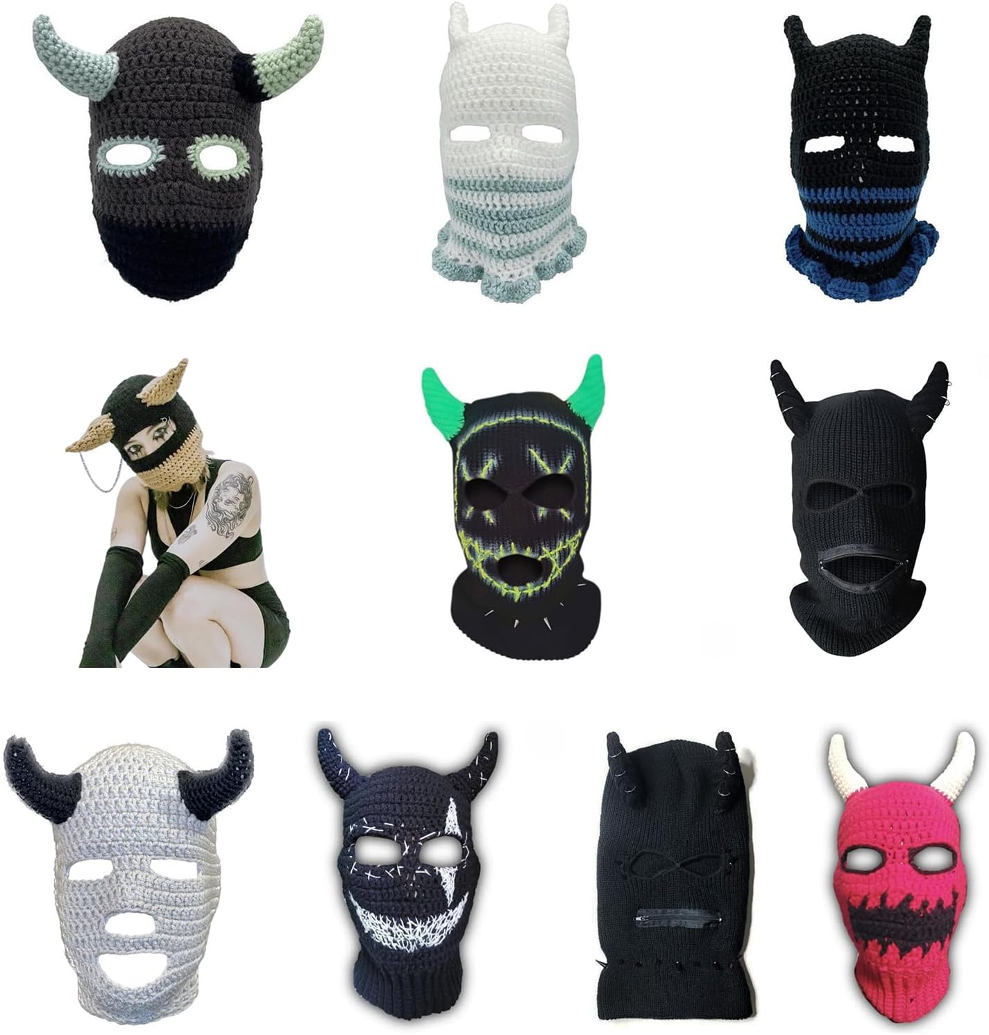 NUEAYMS Full Face Ski Mask - Knitted Balaclava for Winter Sports