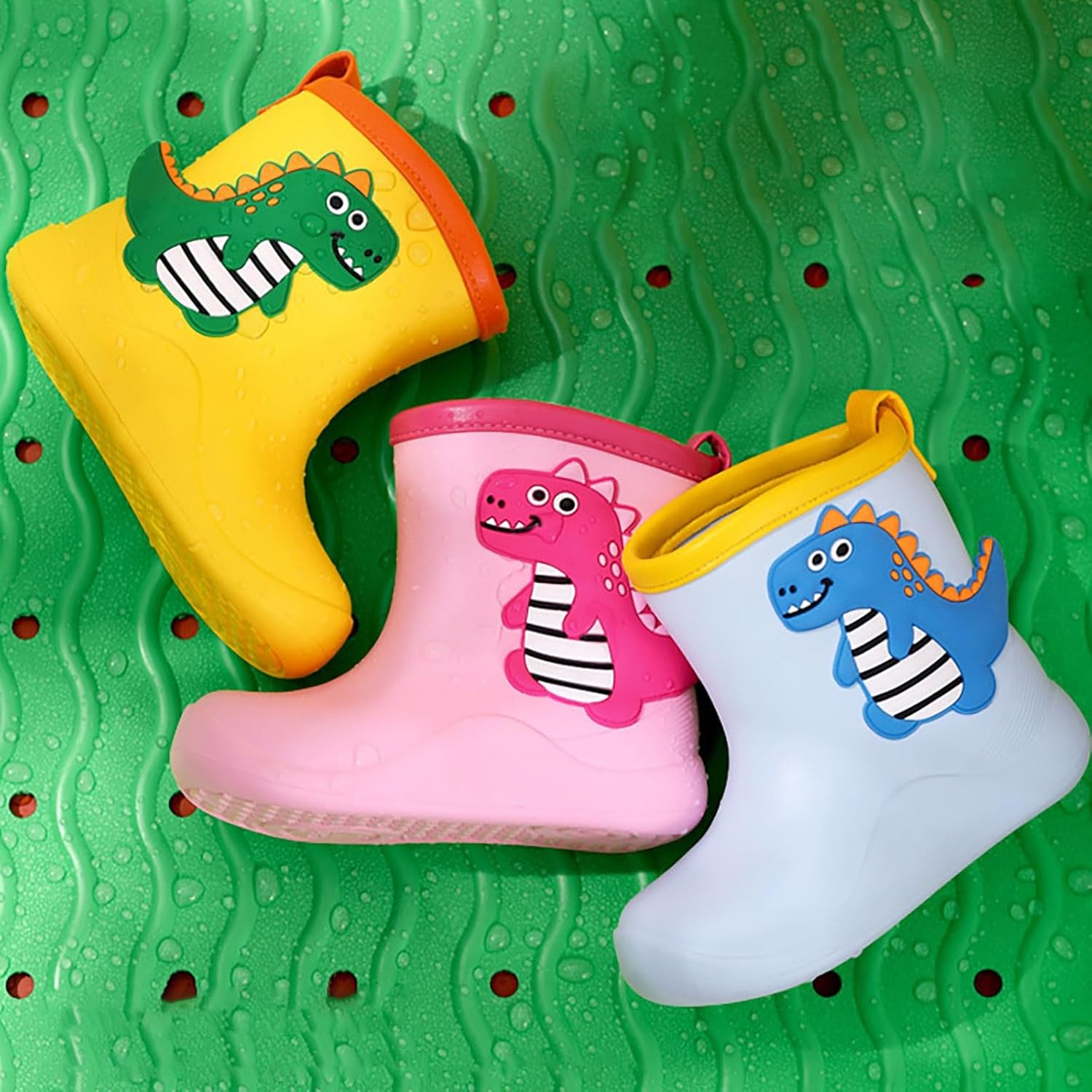 Cute Cartoon Dinosaur Print Toddler Boys and Girls Rain Boots