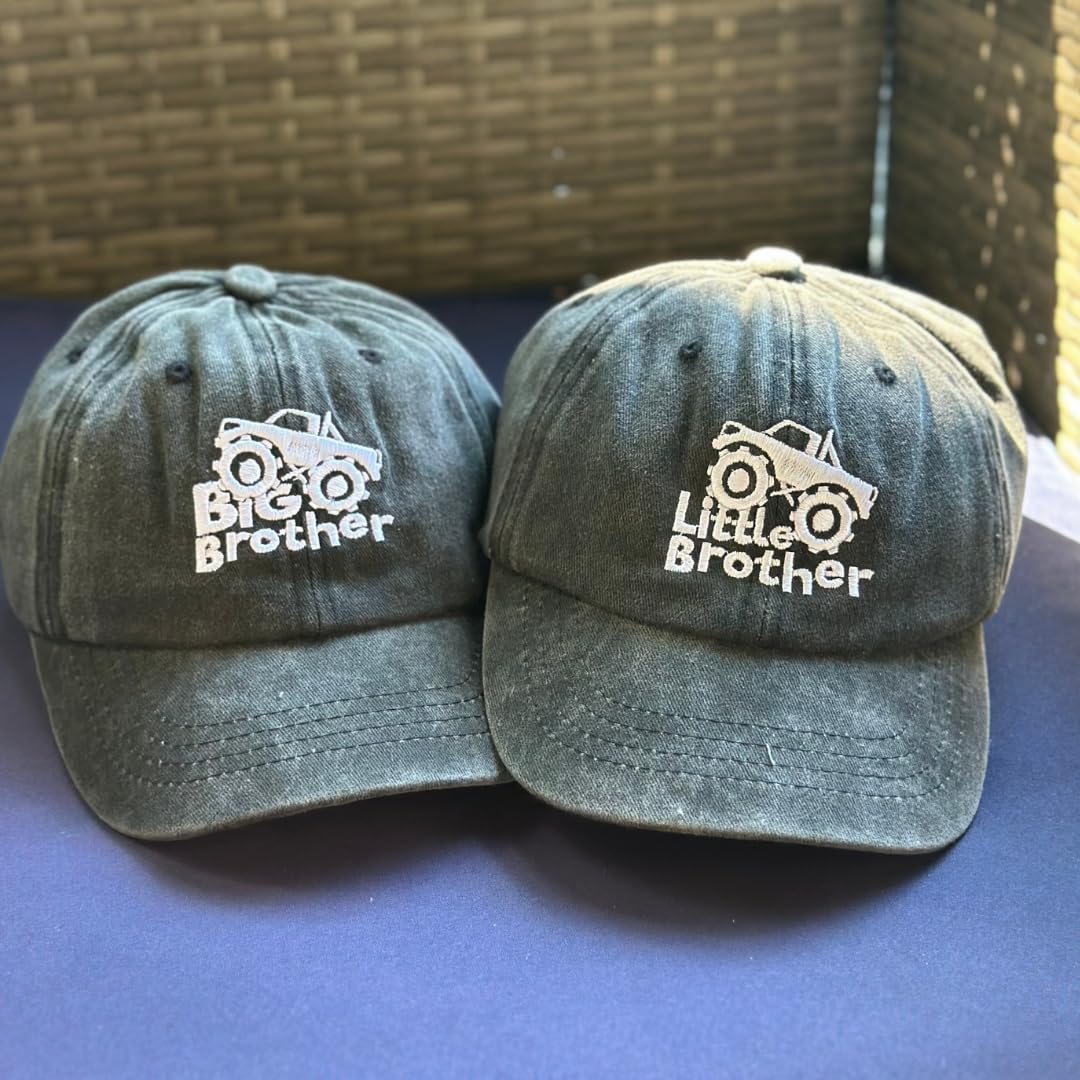 Monster Truck Big Brother Little Brother Snapback Embroidered Hat