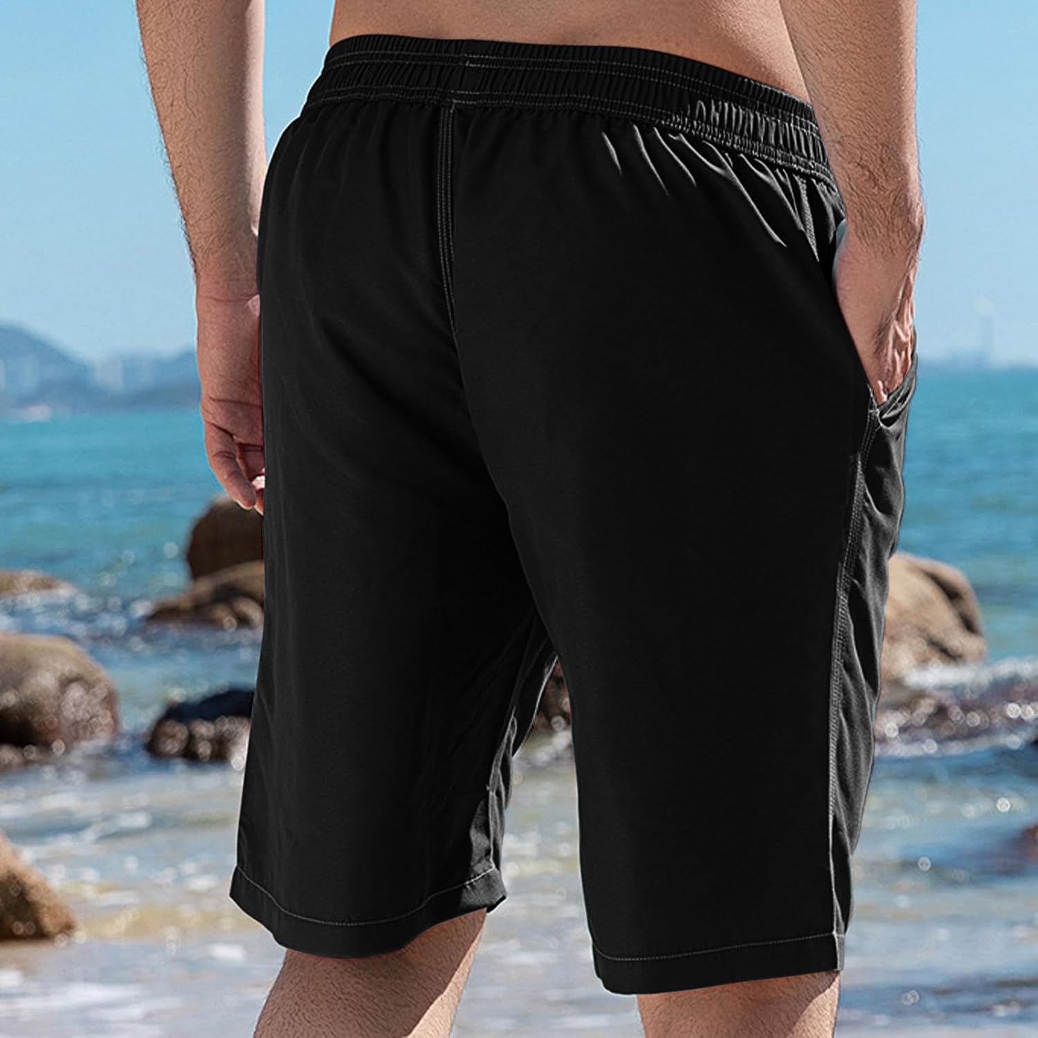 Mens Quick Dry 7 Inch Swim Trunk with Mesh Lining