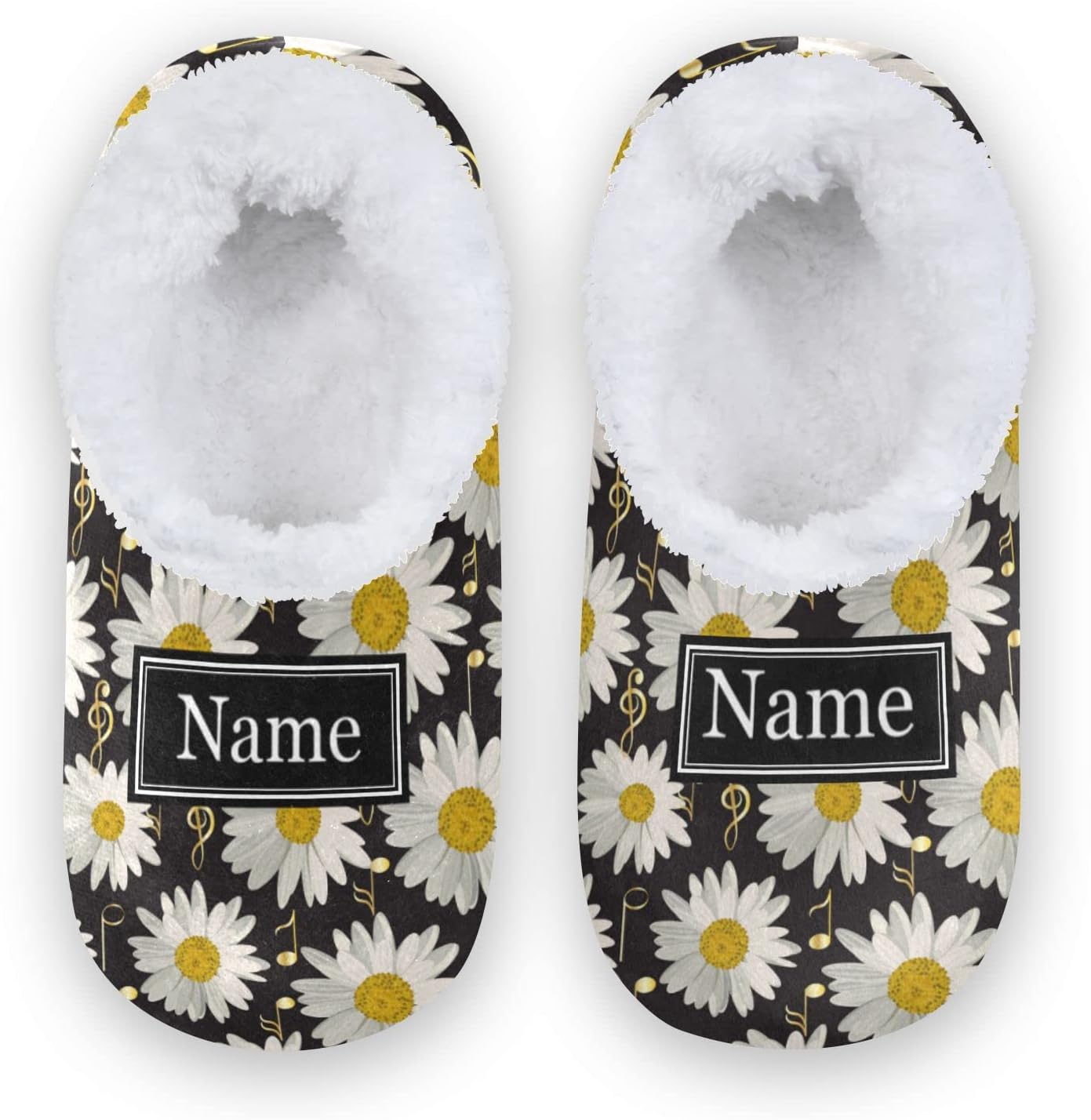Personalized Daisy Musical Note Kids Slippers