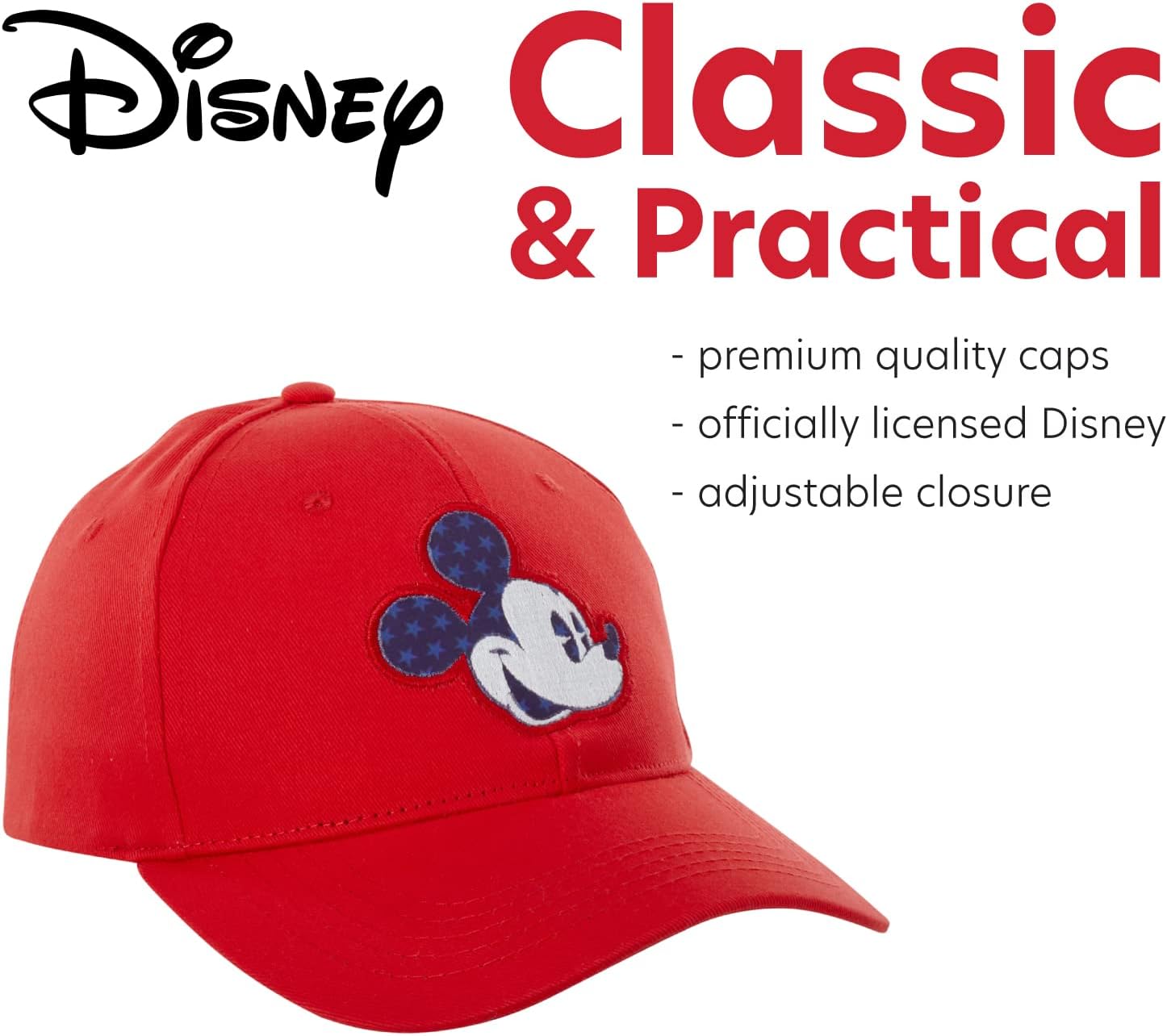 Perfect for Dad Disney Mens Mickey Mouse Snap-Back Baseball Cap