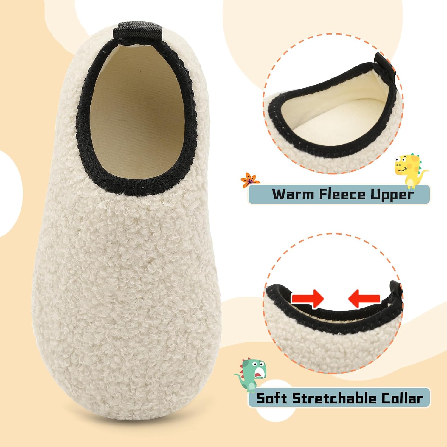 QFH Winter Toddler Slippers Soft Faux Fur