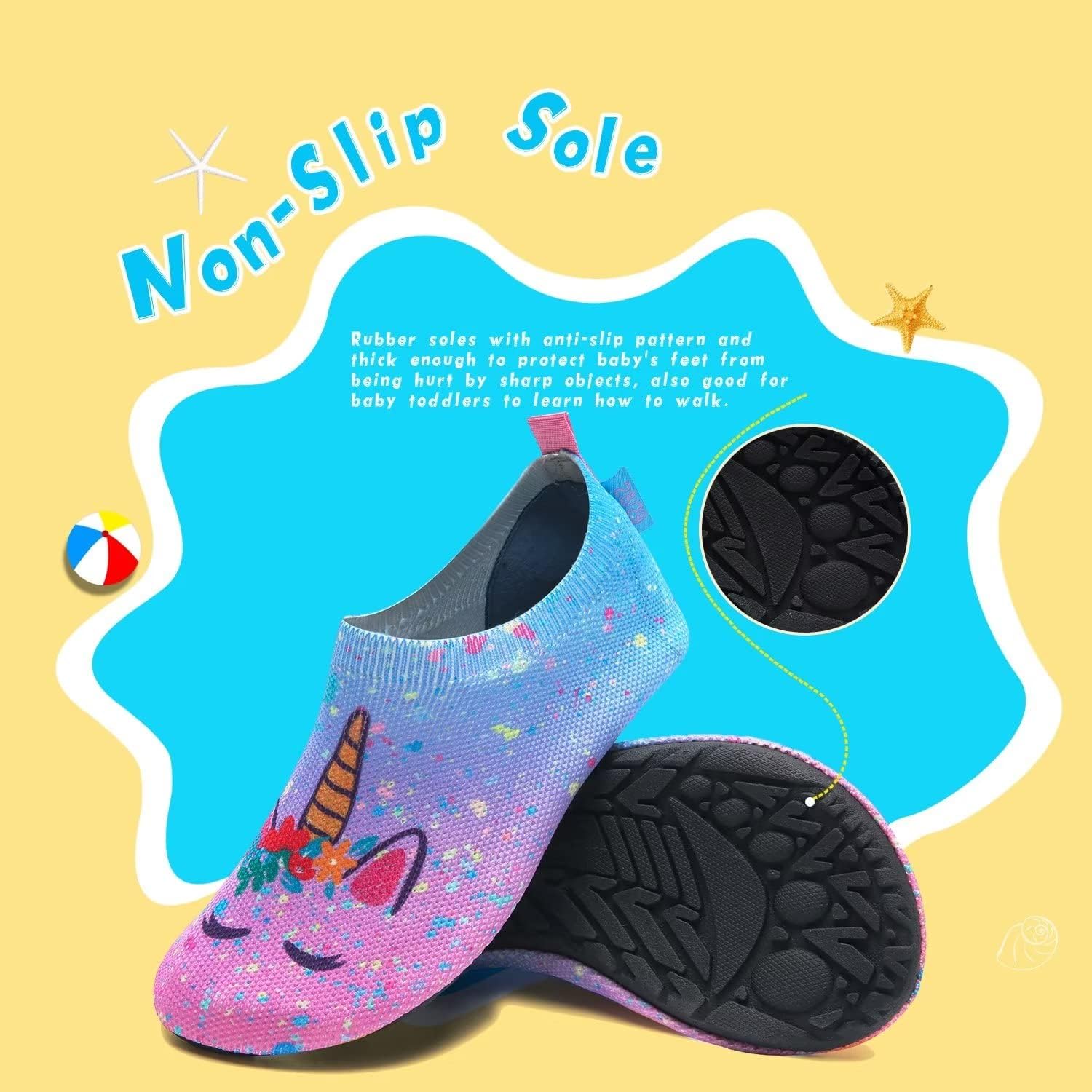 WateLves Kids Water Shoes - Lightweight Non-Slip and Quick-Dry
