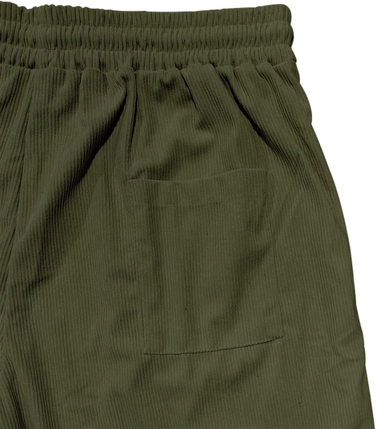 Xiaojmake Elastic Waist Corduroy Shorts